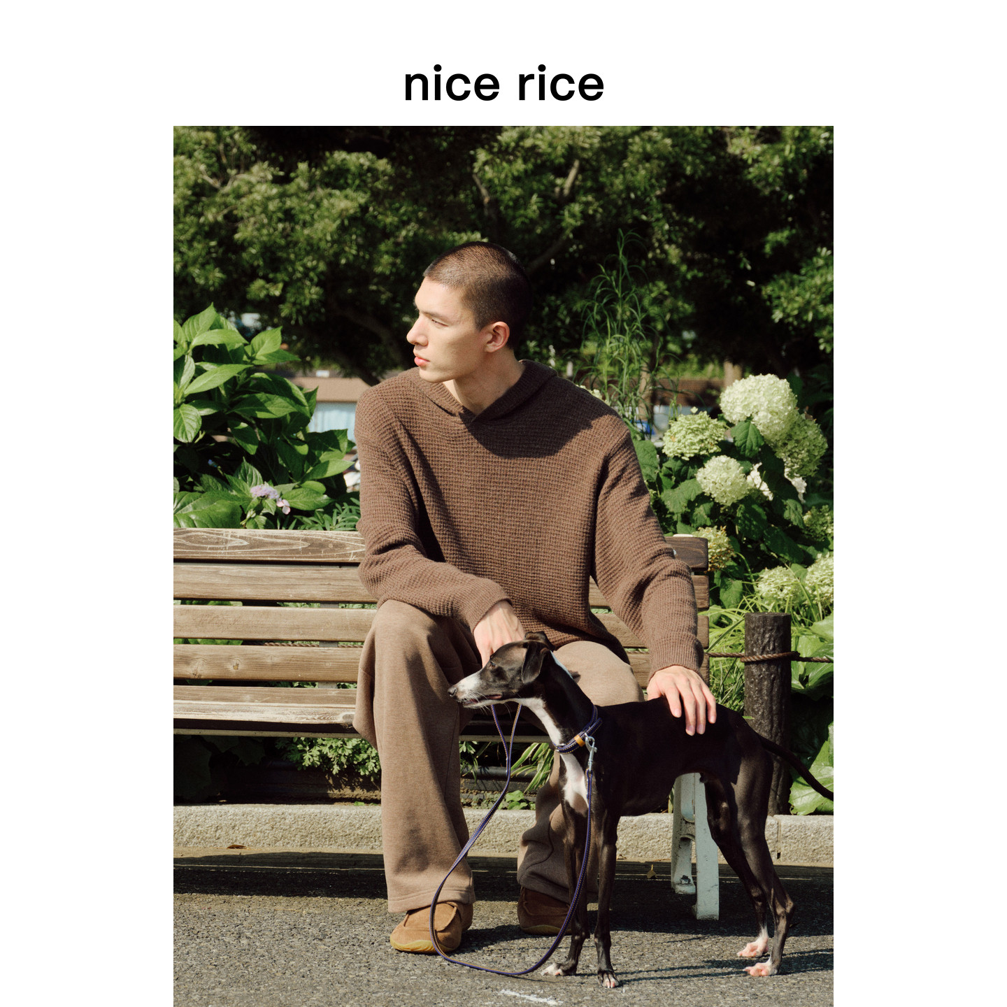 nice rice好饭 26秋季新品绵羊毛宽松连帽肌理套头毛衣男NIQ05156