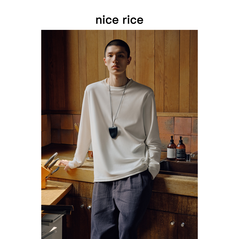 nicerice好饭直身绒感长袖T恤