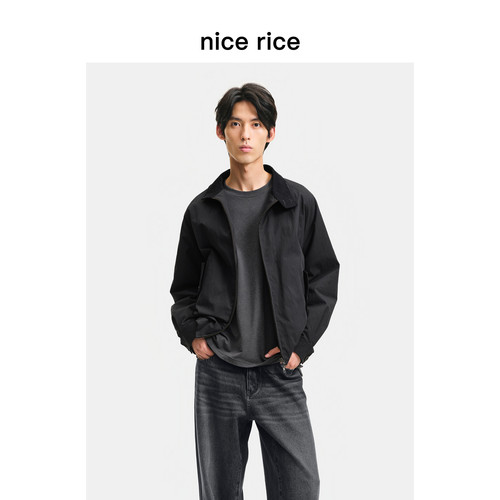 nicerice好饭宽松哈灵顿棉夹克