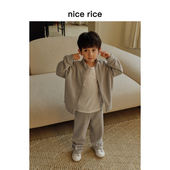 nice NGC12054 有机棉毛圈布250G儿童直筒针织长裤 rice好饭 童装
