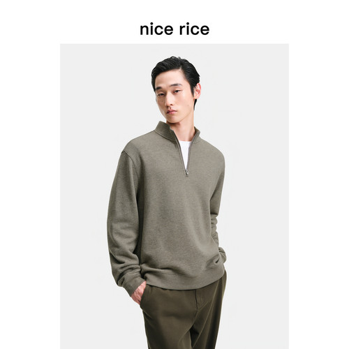 nicerice好饭半开拉链卫衣