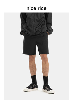 nice rice好饭 s.系列拒水凉感微弹肌理休闲宽松短裤男NFX11052