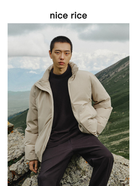 nice rice好饭 冬季90白鸭绒内绗缝立领宽松休闲羽绒服男NGD10011