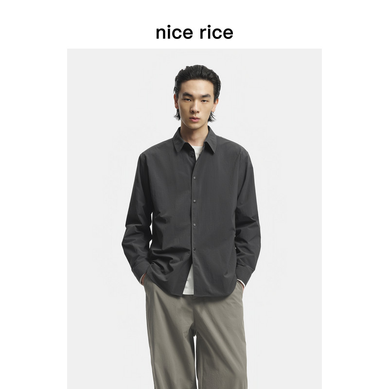 nice rice好饭 26春季新品直身皱感四合扣翻领长袖衬衫NIC03088,男装,衬衫,淘宝优惠券,粉丝福利购,淘宝优惠卷