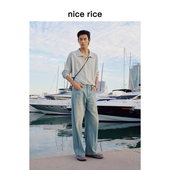 rice好饭 26春季 新品 nice 13.2盎司宽松复古水洗牛仔裤 NIC13012