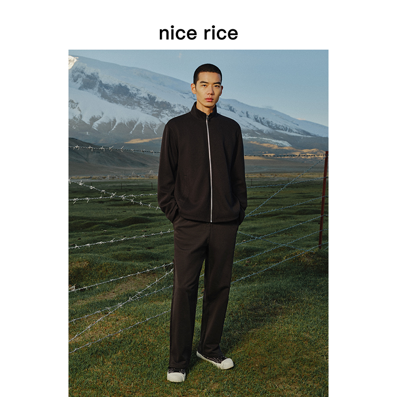 nicerice好饭脚口开衩休闲卫裤