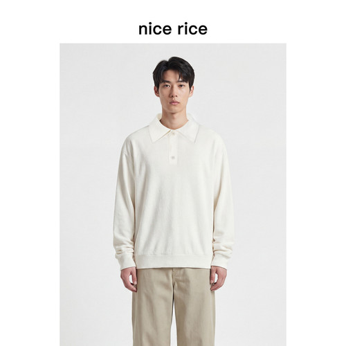 nicerice好饭宽松翻领针织衫