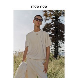 短袖 nice 全棉235G圆领直身休闲男士 rice好饭 T恤NGX02026 夏季