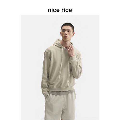 nicerice好饭后中分割连帽卫衣