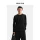 rice好饭 春季 187G全棉窄罗纹直身男士 nice 圆领长袖 T恤NHC02004