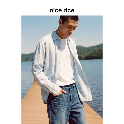nicerice好饭直身翻领长袖衬衫