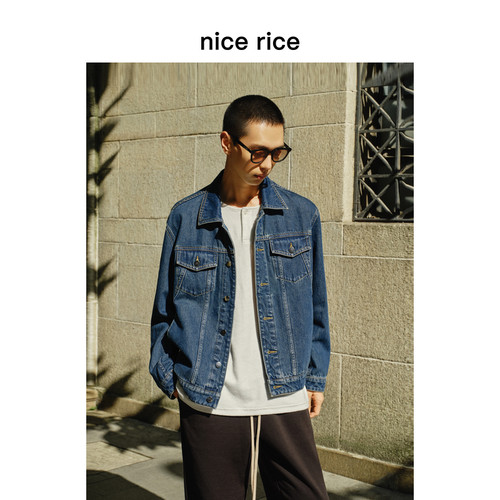 nicerice好饭全棉靛蓝牛仔夹克