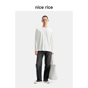 14.3盎司宽松微锥水洗黑牛仔裤 nice 新品 25冬季 NHD13043 rice好饭