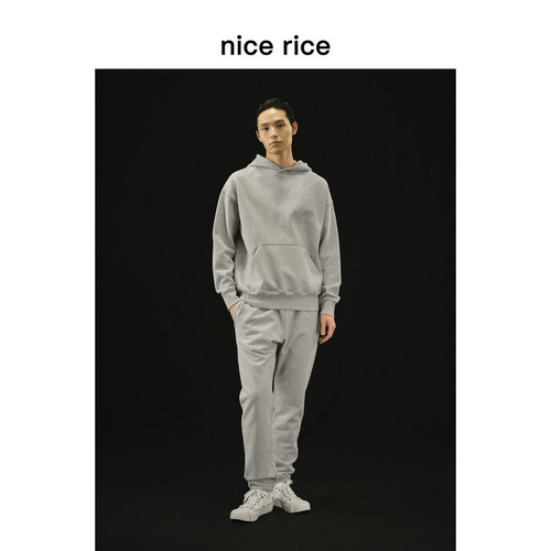 nicerice好饭全棉美式束脚卫裤