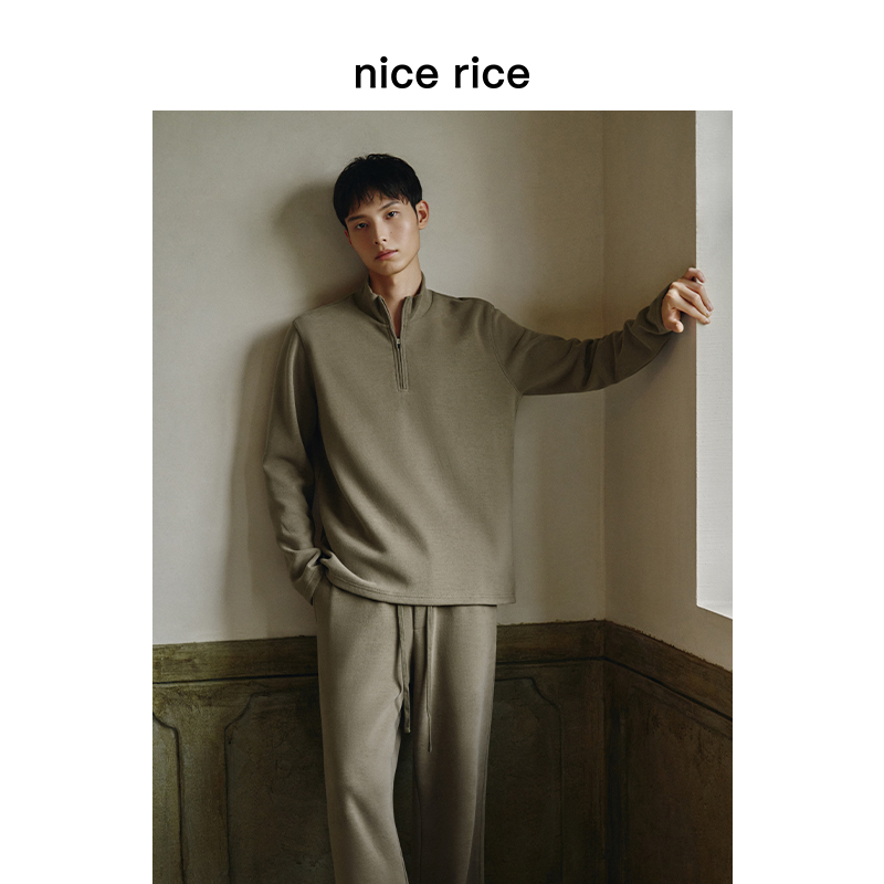 nicerice好饭半拉链小高领卫衣