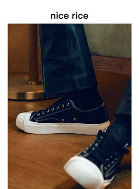 nice rice好饭 rise白条元素经典休闲帆布鞋[商场同款]NED27001