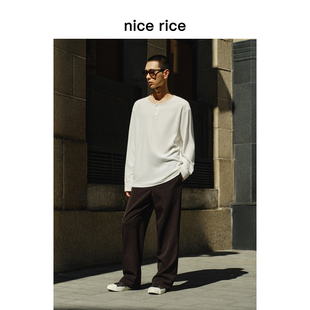 休闲裤 nice 轻量微弹纯色内抽绳直筒男士 秋季 NGQ11075 rice好饭