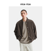 rice好饭 25秋季 新品 nice 灯芯绒美式 复古风棒球领夹克男NHQ06015