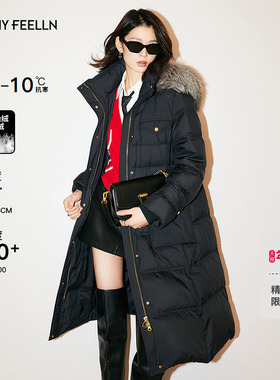 【折扣新降】【90捷克白鸭绒】FF仿佛冬季新款中长款狐狸毛领羽绒