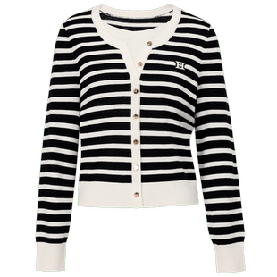 商场同款FF||仿佛春秋羊毛衫女假两件开衫V领上衣