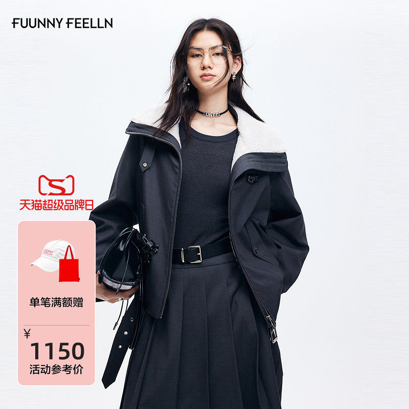 FF仿佛棉服女2026春季新款落肩袖休闲夹克短款外套保暖加厚棉衣