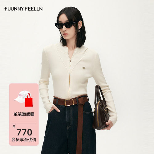 FF仿佛拉链修身百搭针织衫