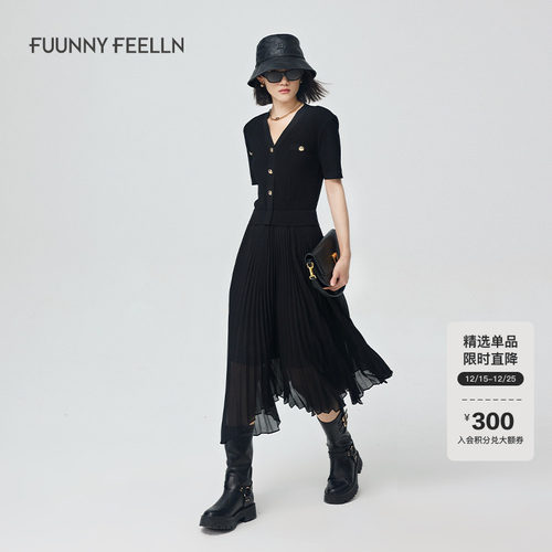 拼接连衣裙设计感仿佛