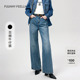 折扣新降 FF仿佛冬季 新款 牛仔裤 女蓝色复古直筒高腰阔腿小个子