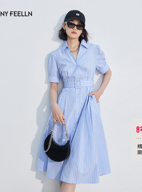 商场同款FF||仿佛夏季茶歇法式连衣裙精致气质收腰