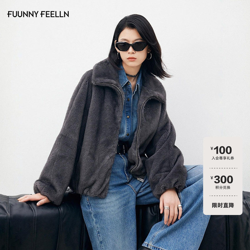FF仿佛环保连帽皮草女图片