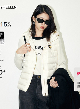 FF仿佛冬季新款立领羽绒服女连帽厚款内外两穿针织袖