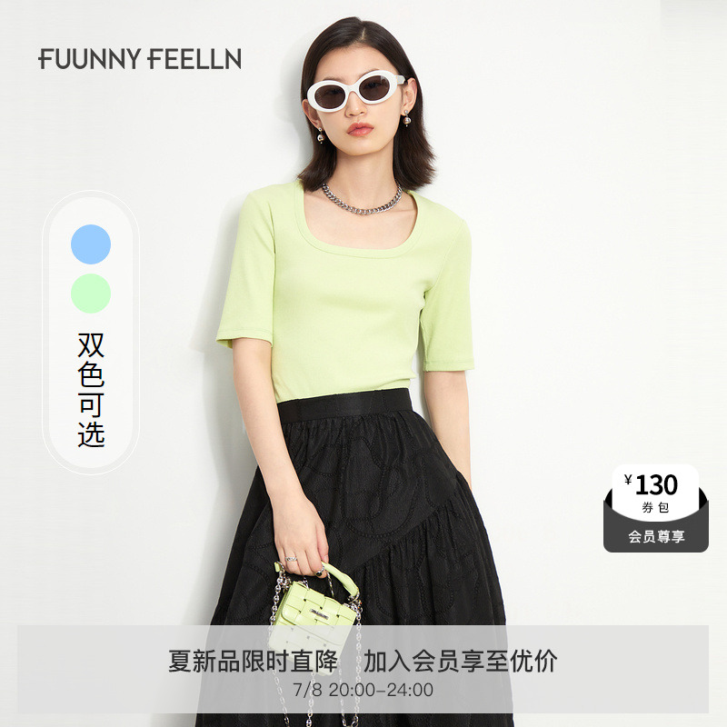 2023年春夏U领短袖T恤女
