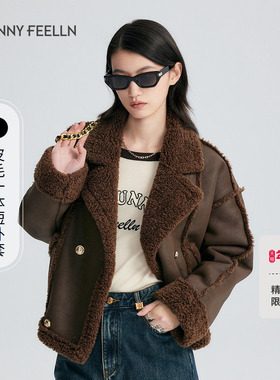 FF仿佛冬季新款美拉德短外套女时尚休闲上衣小个子