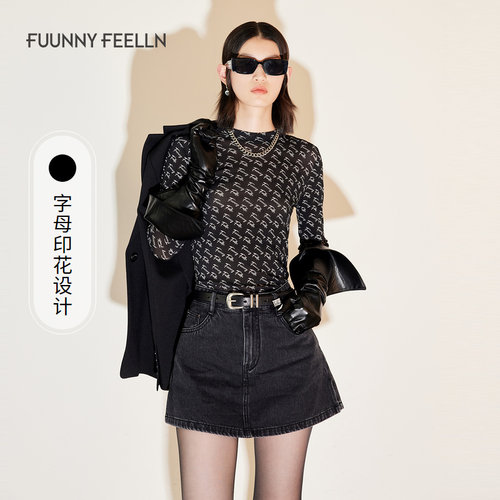 印花薄款长袖T恤女仿佛修身