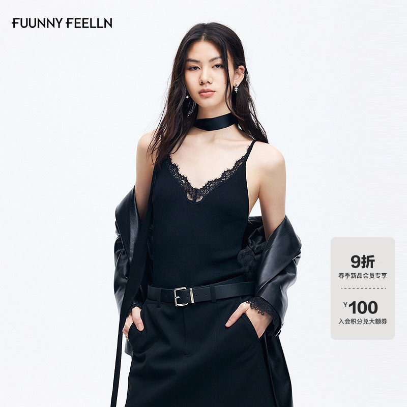 FF仿佛吊带女2026春季新款蕾丝无袖打底内搭V领百搭细肩带背心,女装/女士精品,背心吊带,淘宝优惠券,粉丝福利购,淘宝优惠卷
