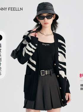 【折扣新降】【猫纹系列】FF仿佛冬季新款时尚羊毛针织衫女开衫