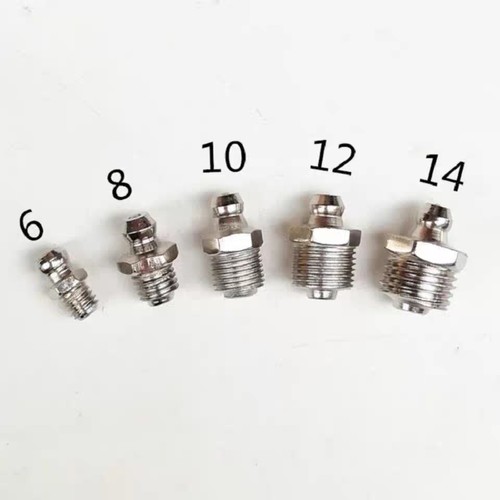 黄油嘴国标镀镍直弯黄油嘴黄油枪配件黄油枪嘴平尖油枪M6M8M10