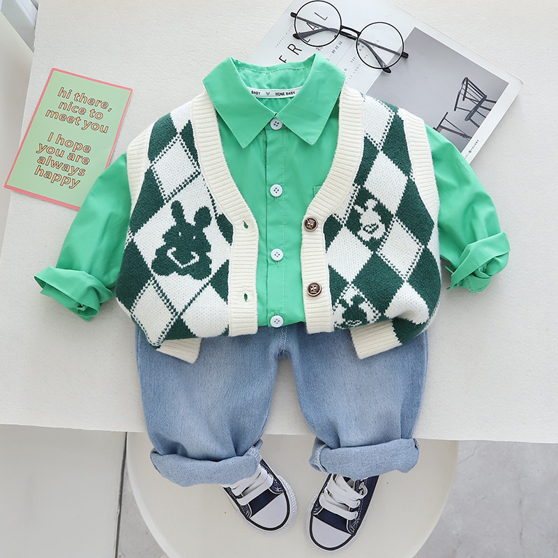 男宝宝春装套装1-3岁4儿童装帅气2男小童婴幼儿三件套衣服春季潮5