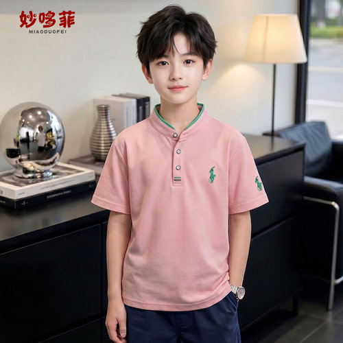 男童短袖t恤夏装2026新款儿童运动薄款学生上衣男孩中大童衣服潮