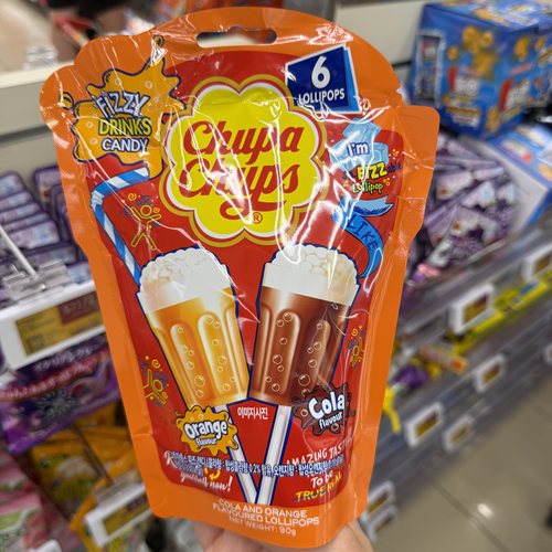 香港代购 进口港版CHUPA CHUPS珍宝珠碳酸汽水棒棒糖6支装90g