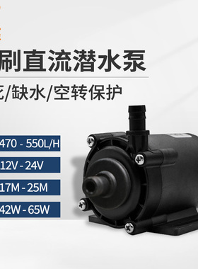 中科世纪12V/24V无刷直流潜水泵25M高扬程微型循环小水泵DC55K