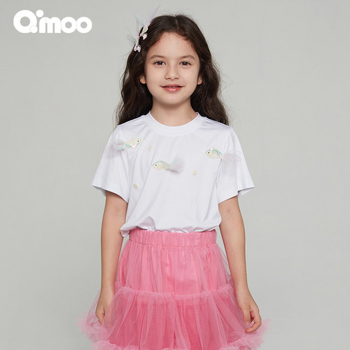 qimoo淇木圆领短袖套头衫短袖