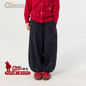 张占占IP联名 QimooPUPU熊26春新款 灯笼裤 牛仔裤 QWM1KC537Z