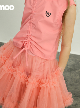 Qimoo淇木25夏季新款童装女童芭蕾运动风可爱网纱半裙QSS2QP341C