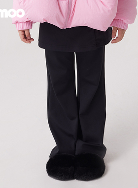 Qimoo/淇木冬季新款童装女童磨毛空气层假两件裙裤QCL4KP140A