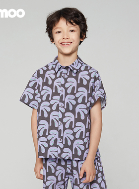 Qimoo淇木夏季新款童装男童可爱大方短袖衬衫QCL2CP211B