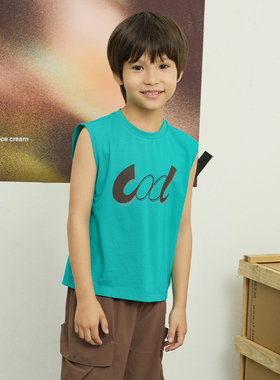 Qimoo淇木25夏季新款童装男童凉感柔软舒适透气背心T恤QSS2EC304C