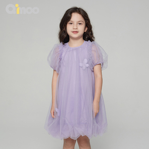 Qimoo淇木夏季新款童装女童公主休闲短袖连衣裙QCL2LP236B
