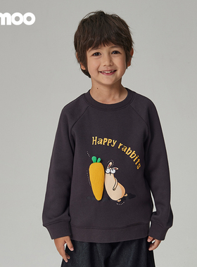 Qimoo淇木秋季新款童装男女童宽松小萝卜套头衫QCL3TC225B