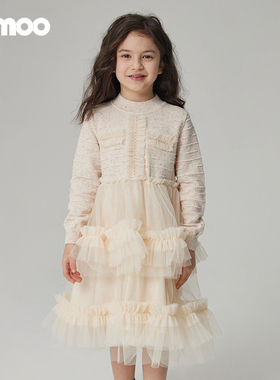 Qimoo淇木秋季新款童装女童可爱公主长袖连衣裙QCL3LC347C